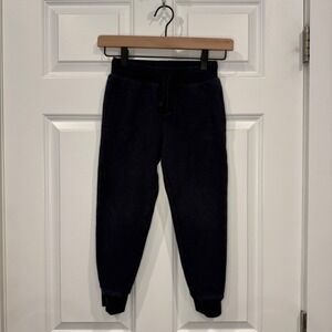 Kids Navy Blue Fleece Jogger Sweatpants with Drawstring Waist Size 5/6